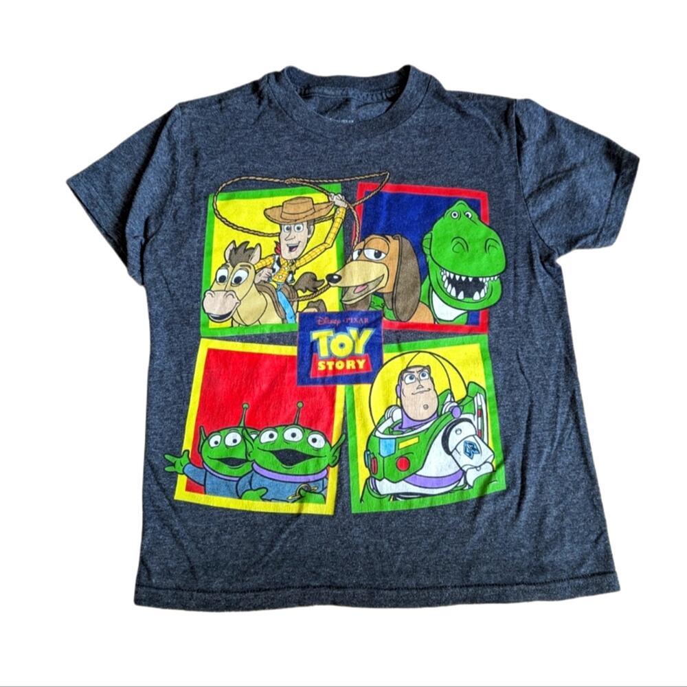 Disney Pixar Original Toy Story Gray Graphic Print Tee Shirt Boys XS
